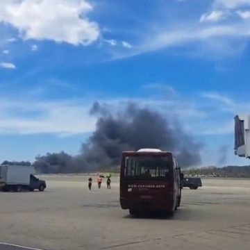 JET PRIVADO SE ESTRELLA EN EL AEROPUERTO DE MAIQUETÍA, VENEZUELA
