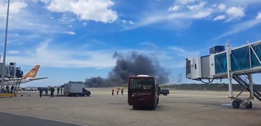 JET PRIVADO SE ESTRELLA EN EL AEROPUERTO DE MAIQUETÍA, VENEZUELA