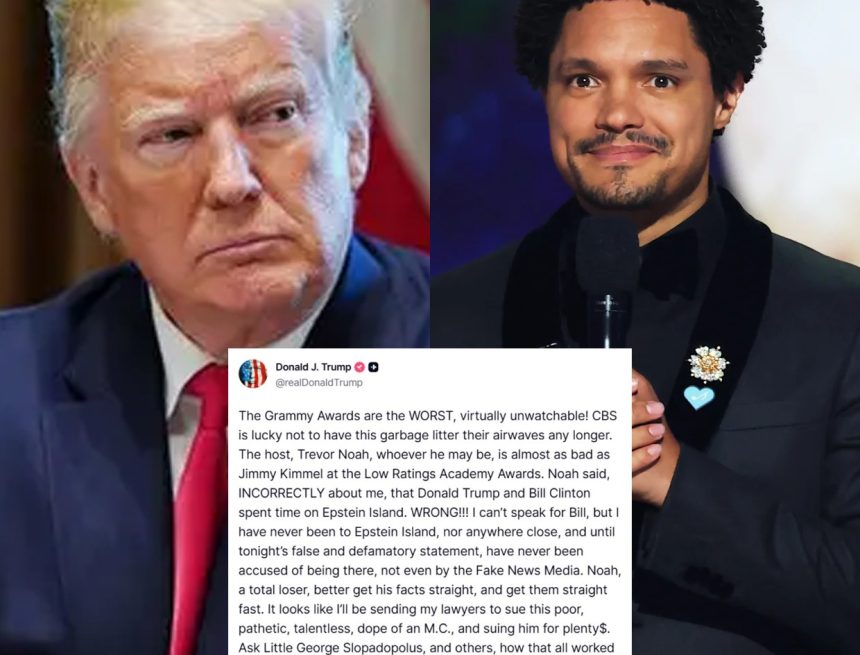 DONALD TRUMP CALIFICA A LOS PREMIOS GRAMMY COMO “LO PEOR” Y CRITICA A SU PRESENTADOR