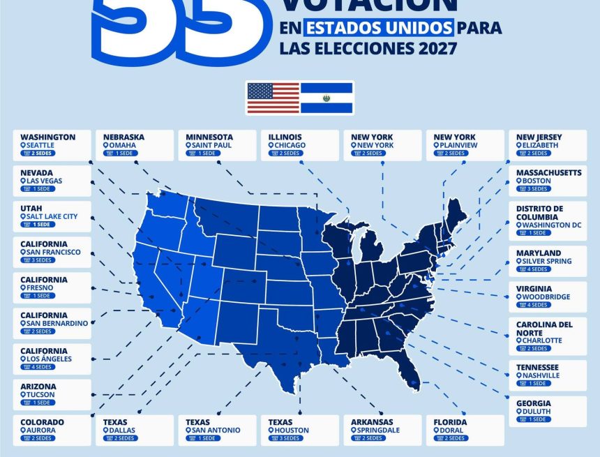 tse 1 SALVADOREÑOS EN EL EXTERIOR TENDRÁN 92 CENTROS DE VOTACIÓN PARA LAS ELECCIONES DE 2027