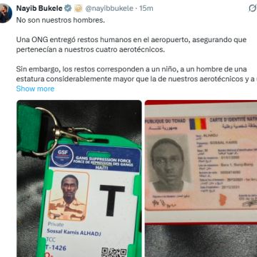 BUKELE DESCARTA QUE LOS RESTOS HALLADOS EN HAITÍ SEAN DE LOS CUATRO MILITARES SALVADOREÑOS